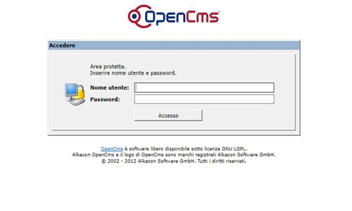 open CMS, sicurezza login page